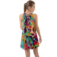 Halter Tie Back Chiffon Dress 