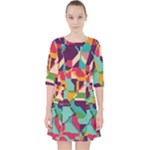 Retro chaos                                                                         Quarter Sleeve Pocket Dress