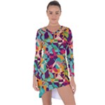 Retro chaos                                                                         Asymmetric Cut-Out Shift Dress