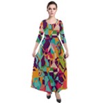 Retro chaos                                                                         Quarter Sleeve Maxi Velour Dress