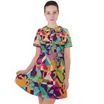 Retro chaos                                                                      Short Sleeve Shoulder Cut Out Dress