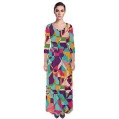 Quarter Sleeve Maxi Dress 