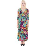 Retro chaos                                                                       Quarter Sleeve Wrap Maxi Dress