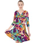 Retro chaos                                                                         Quarter Sleeve Front Wrap Dress