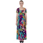 Retro chaos                                                                      High Waist Short Sleeve Maxi Dress