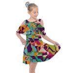 Retro chaos                                                                    Kids  Shoulder Cutout Chiffon Dress