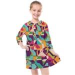 Retro chaos                                                                     Kids  Quarter Sleeve Shirt Dress
