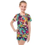 Retro chaos                                                                       Kids  Mesh Tee and Shorts Set