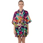 Retro chaos                                                                      Quarter Sleeve Kimono Robe