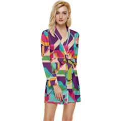 Long Sleeve Satin Robe 