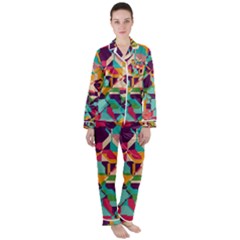 Women s Long Sleeve Satin Pajamas Set 