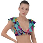 Retro chaos                                                                       Plunge Frill Sleeve Bikini Top