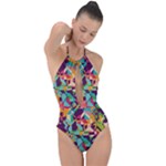 Retro chaos                                                                       Plunge Cut Halter Swimsuit