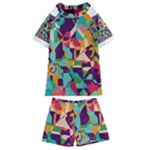 Retro chaos                                                                     Kids  Swim Tee and Shorts Set