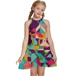 Retro chaos                                                             Kids  Halter Collar Waist Tie Chiffon Dress