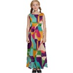 Retro chaos                                                             Kids  Satin Sleeveless Maxi Dress