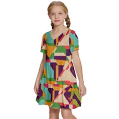 Kids  Short Sleeve Tiered Mini Dress 