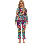 Retro chaos                                                             Womens  Long Sleeve Lightweight Pajamas Set