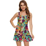 Retro chaos                                                              Ruffle Edge Bra Cup Chiffon Mini Dress