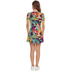 V-Neck High Waist Chiffon Mini Dress 