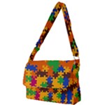 Retro colors puzzle pieces                                                                        Full Print Messenger Bag