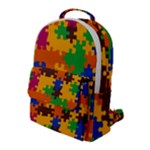 Retro colors puzzle pieces                                                                       Flap Pocket Backpack (Large)