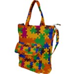 Retro colors puzzle pieces                                                                        Shoulder Tote Bag