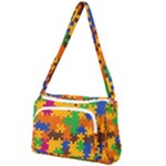 Retro colors puzzle pieces                                                                      Front Pocket Crossbody Bag