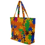 Retro colors puzzle pieces                                                                    Zip Up Canvas Bag