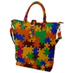 Retro colors puzzle pieces                                                                     Buckle Top Tote Bag