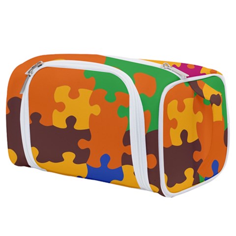 Retro colors puzzle pieces                                                                     Toiletries Pouch from ArtsNow.com