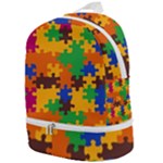 Retro colors puzzle pieces                                                                    Zip Bottom Backpack