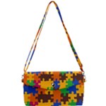 Retro colors puzzle pieces                                                                    Removable Strap Clutch Bag