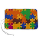 Retro colors puzzle pieces                                                                    Pen Storage Case (M)