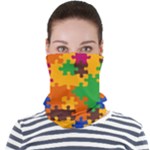 Retro colors puzzle pieces                                                                    Face Seamless Bandana (Adult)
