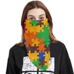 Retro colors puzzle pieces                                                                   Face Covering Bandana (Triangle)