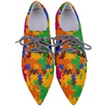 Retro colors puzzle pieces                                                                     Women s Pointed Oxford Shoes