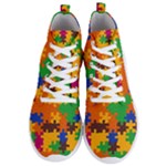 Retro colors puzzle pieces                                                                       Men s Lightweight High Top Sneakers