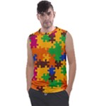 Retro colors puzzle pieces                                                                      Men s Regular Tank Top