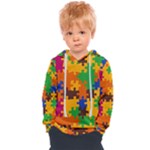 Retro colors puzzle pieces                                                                      Kids  Overhead Hoodie