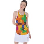 Retro colors puzzle pieces                                                                       Racer Back Mesh Tank Top