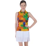 Retro colors puzzle pieces                                                                       Women’s Sleeveless Polo