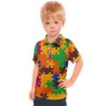 Retro colors puzzle pieces                                                                      Kids  Polo Tee