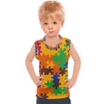 Retro colors puzzle pieces                                                                      Kids  Mesh Tank Top