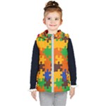 Retro colors puzzle pieces                                                                       Kid s Hooded Puffer Vest