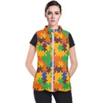 Retro colors puzzle pieces                                                                       Women s Puffer Vest