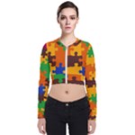 Retro colors puzzle pieces                                                                       Zip Up Bomber Jacket