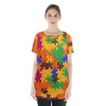 Retro colors puzzle pieces                                                                            Skirt Hem Sports Top