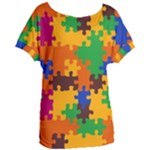 Retro colors puzzle pieces                                                                      Women s Oversized Tee