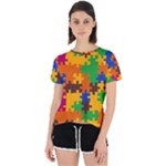 Retro colors puzzle pieces                                                                       Open Back Sport Tee